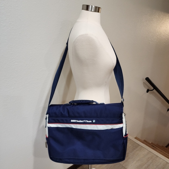 Vintage BMW Sauber F1 Racing Team Messenger Bag Shoulder Bag Travel Canvas - Picture 11 of 14